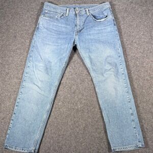 Levi Strauss 502 Taper Mens Jeans Light Wash Blue W34 L29 Regular Fit Tapered